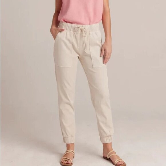 Bella Dahl Drawstring Pocket Joggers High Waist Beige Sz S - Picture 1 of 8